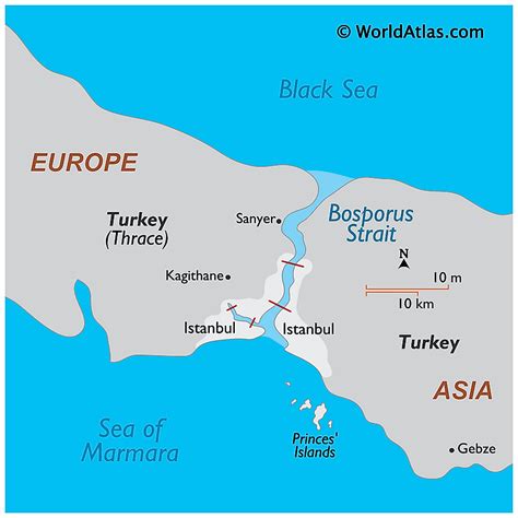 Bosporus Strait On World Map