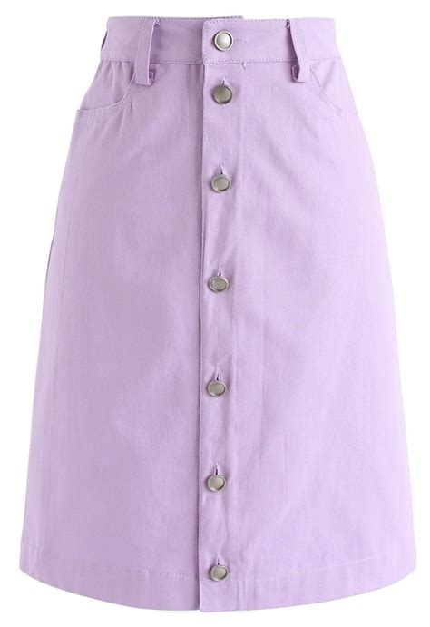 Always Remember A Line Denim Skirt In Purple Purple M Skirt Collection In 2019 A Line Denim