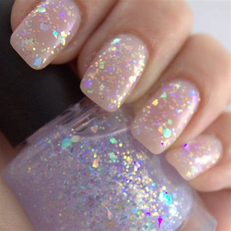 Shattered Opal Opalescent Iridescent Pastel Rainbows Glitter Nail
