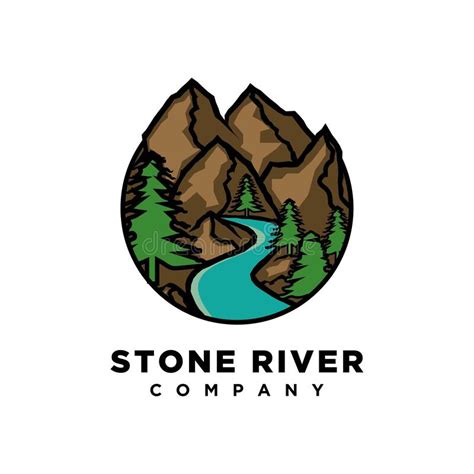 Mountain River Graphic Design Logo Stock Illustrations 4273 Mountain