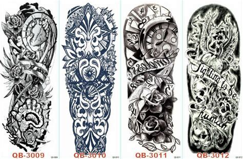 Leg Tatoo Painting Full Arm Paper Tattoo Sleeves On The Body Art Gyh