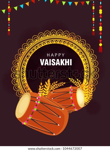 Illustration Happy Vaisakhi Baisakhi Punjabi Festival Stock Vector