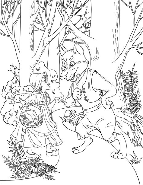 little red riding hood and a wolf coloring play free coloring game online