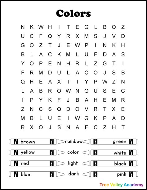 Color Words Word Search