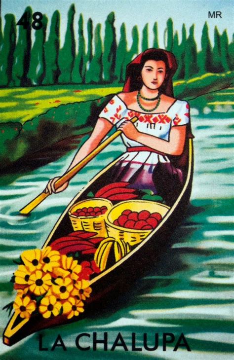 Lupita Sentada En Su Chalupita ~loteria Mexicana 멕시코 예술 타로 초상화 Frases