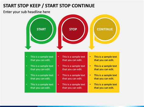 Start Stop Keep PowerPoint Template | SketchBubble