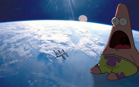 Free Download Patrick Star Open Mouth Wallpaper Patrick Visits The Iss