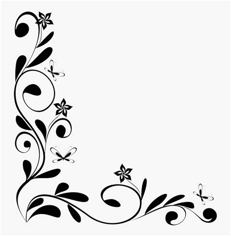 Flower Borders And Frames Clipart Border Design Black And White Hd