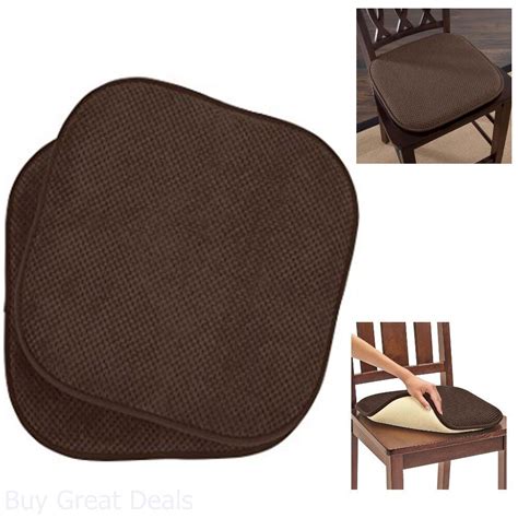 Ellington Home Non Slip Memory Foam Cushion Chair Pads 17 X 16in