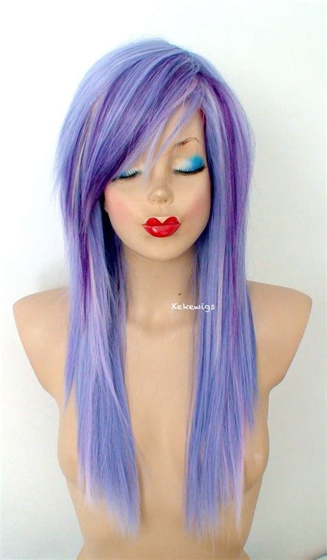 Emo Wig Scene Wig Pastel Purple Lavender Blue Pink Wig Emo Etsy