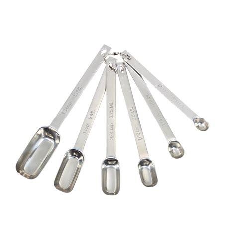 Masterclass Rectangular Stainless Steel Measuring Spoons Set Of 6