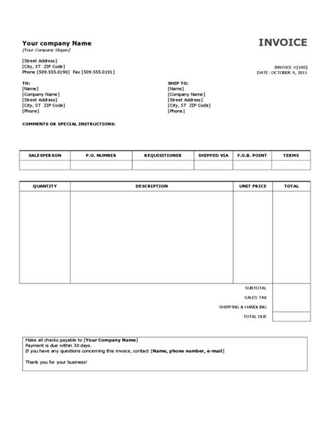 Blank Invoice Template Blank Invoices Nutemplates Vrogue Co
