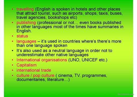 English Language General Readin English ESL Powerpoints