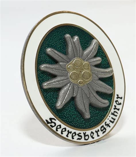 German Army Bergfuhrer Edelweiss Badge Ww2 Depot