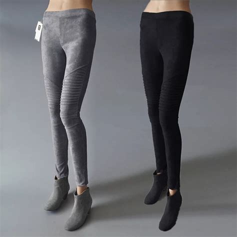 New Autumn Fashion Faux Leather Sexy Thin Black Leggings Calzas