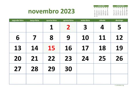 Calendário Novembro 2023 WikiDates org