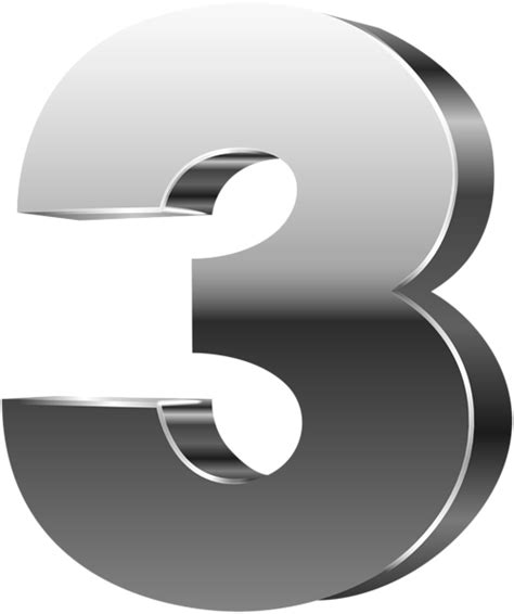 Number Three 3d Silver Png Clip Art Image Gallery Yopriceville High