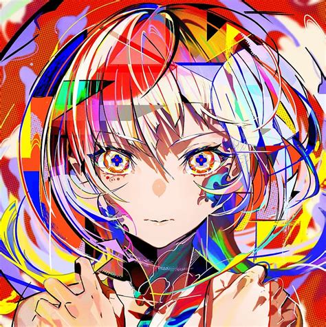 Hd Wallpaper Mika Pikazo Anime Anime Girls Short Hair Colorful