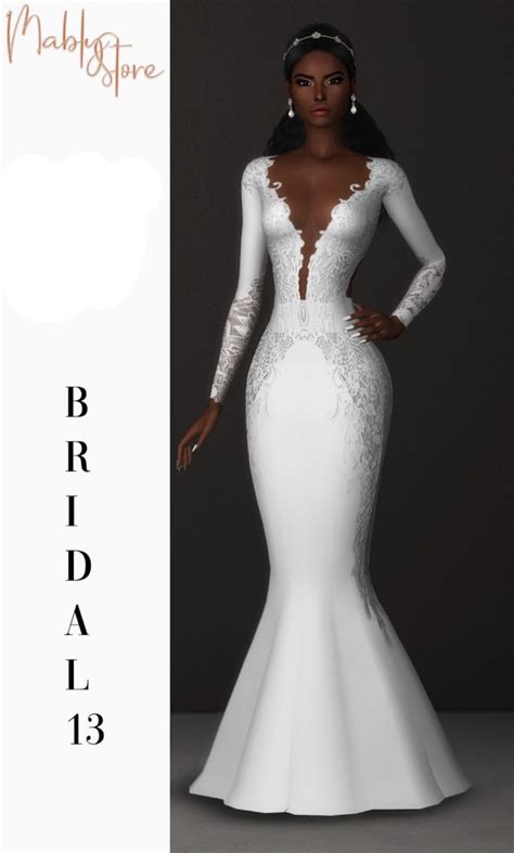 Mably Store Bridal Dress 13 Sims 4 Wedding Dress Sims 4 Dresses Sims 4