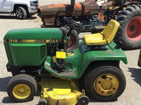 John Deere 318 Mower With Snowblower Attachment And Chains Sherwood