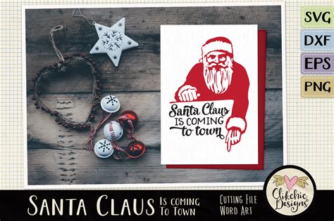 Santa Claus Svg Word Art Eps Vector Clipart By Clikchic Designs