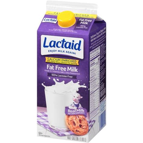 Lactaid 100 Lactose Free Fat Free Calcium Enriched Milk Hy Vee