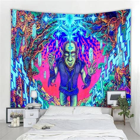 Psychedelic Tapestry Wall Hanging Tripy Hippie Art Tapestries Etsy
