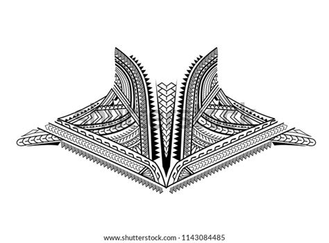 Maori Tattoo Design Chest Neck Stock Vector Royalty Free 1143084485