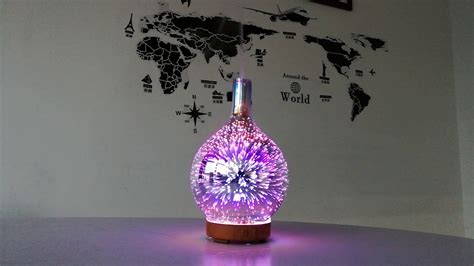 3d Firework Light Effect Ultrasonic Glass Aromatherapy Diffuser Humidifier For Sparoom