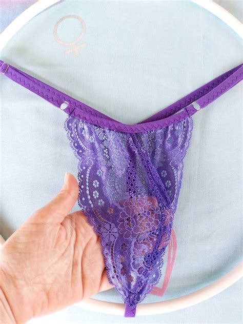 Lace Thong For Men Lace For Men Purple Thong Panties Supply Etsy