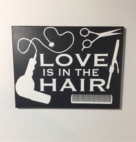 Painted Canvas Sign Hair Salon Decor Love Is In The Hair