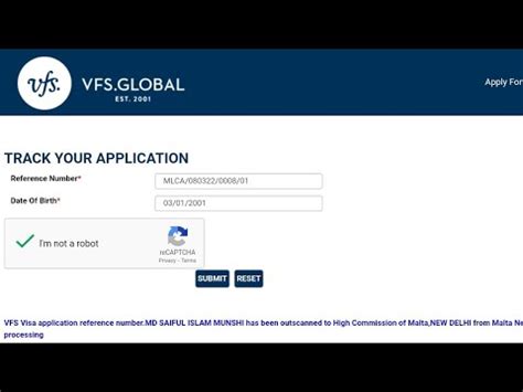 Track Your VFS Application FULL Process Done YouTube