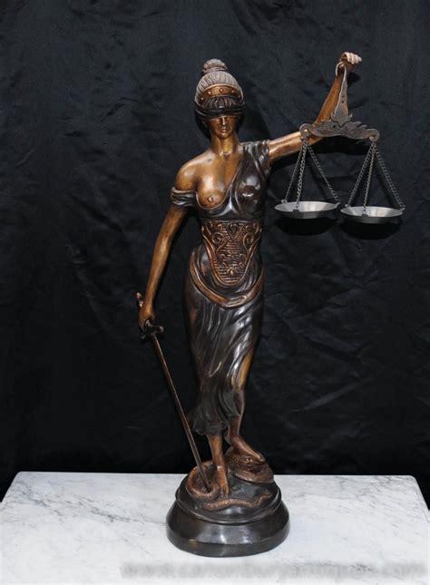 Bronze Casting Lady Justice Statue Blind Figurine Roman Goddess Themis Scales Of Justice Tattoo