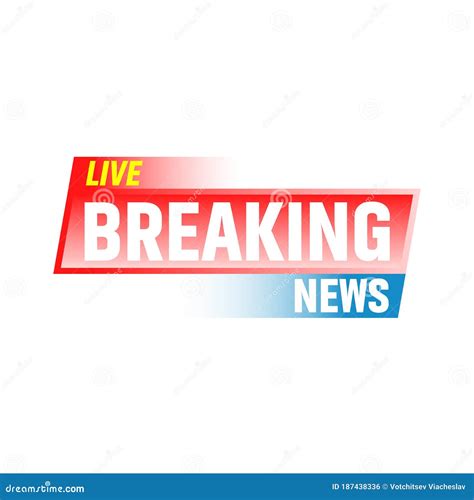 Live Breaking News Flat Illustration. TV Studio Interior Vector