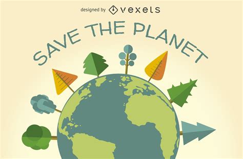 Save The Planet Ecology Sign Vector Download