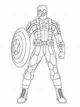 Marvel Coloring Pages Kids Cap sketch template