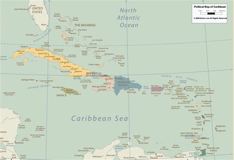Political Map Of Caribbean Ezilon Maps