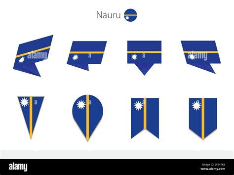 Nauru National Flag Collection Eight Versions Of Nauru Vector Flags