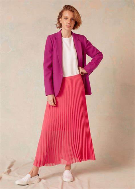 Double Layer Pleat Skirt Pink Skirt Pleated Skirt Ankle Sleeve