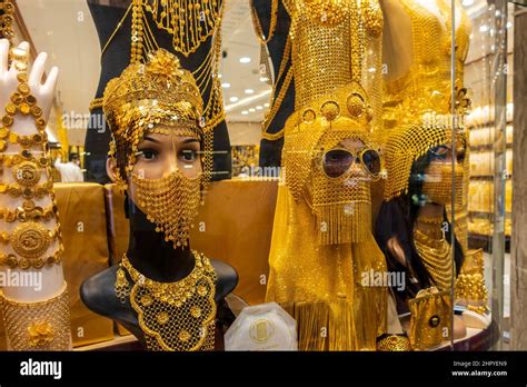 Shop Window Inside The Dubai Gold Souk In The Deira District One Of The Most Popular Shopping