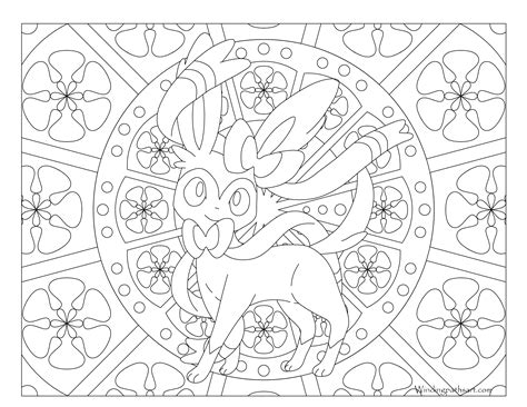Adult Pokemon Coloring Page Sylveon ·