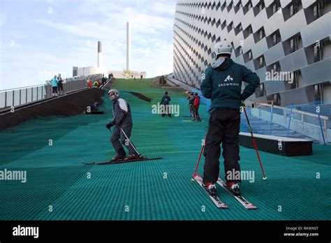 Kopenhagen Denmark 12th Feb 2019 Skiers Use An Artificial Ski Slope