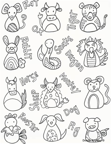 Colouring is becoming even more popular for adults as a form of stress relief. Chinese New Year Coloring Pages - Doodle Art Alley