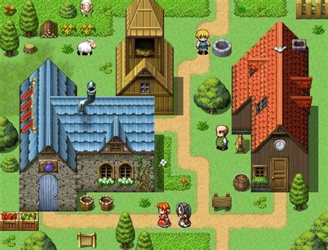 An Image Of A Game Map With Buildings And People On It Including Sheeps