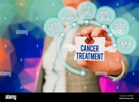 Hand Writing Sign Cancer Treatment Concept Meaning The Management Of