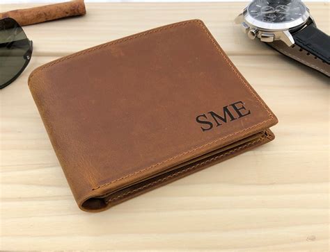 Personalized Real Leather Mens Wallet Custom Engraved Wallet Etsy