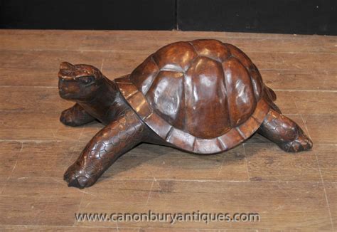 Hand Carved Giant Tortoise Statue Wooden Carving Animals