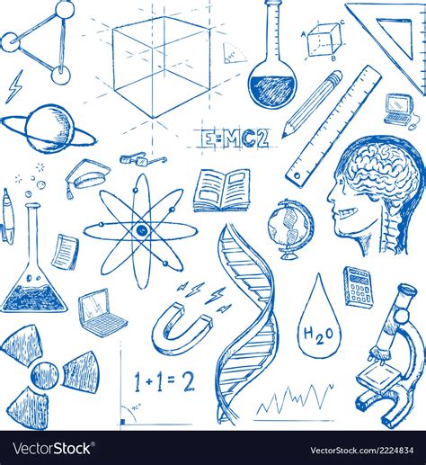 Sciences Doodles Icons Set Royalty Free Vector Image