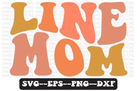 Line Mom Retro Wavy Svg Design Graphic By Uniquesvgstore · Creative Fabrica