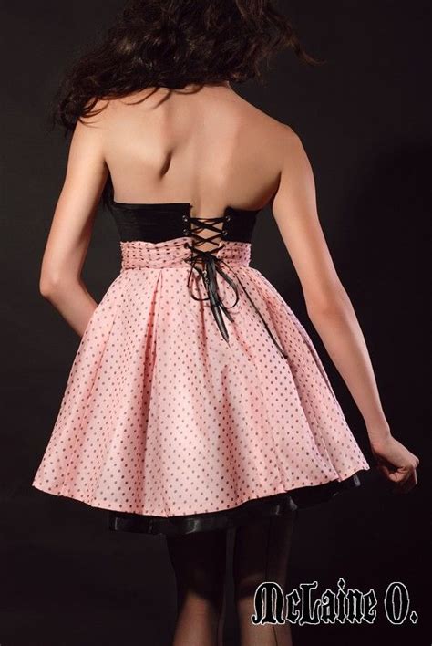 Pink And Black Polka Dot Party Dress By Mclaineo On Etsy With